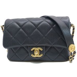 Chanel Mini Matelasse Shoulder Bag Caviar Skin BK Gdhardware Random